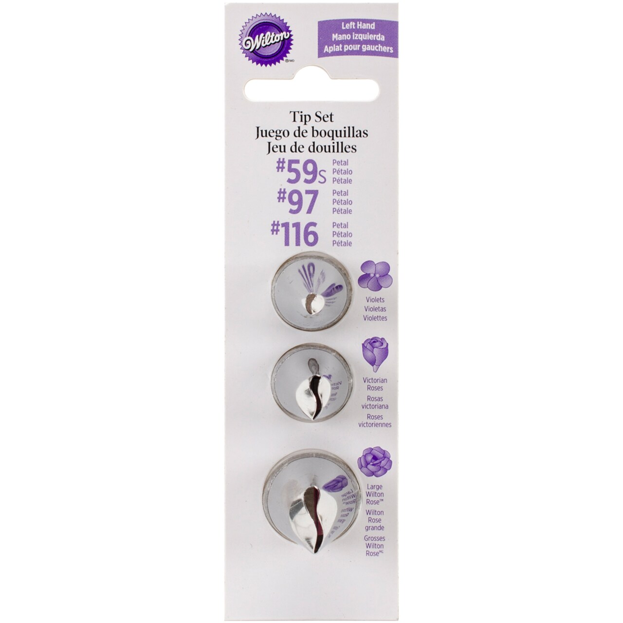Wilton Decorating Tip Set 3/Pkg-Left Hand - #59, #97 & #116 Petal